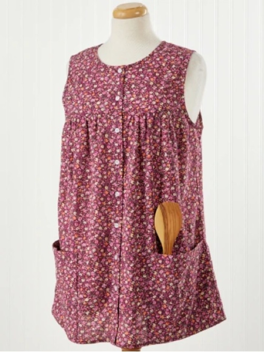 The Vermont Country Store Plus Size Floral Smock Apron